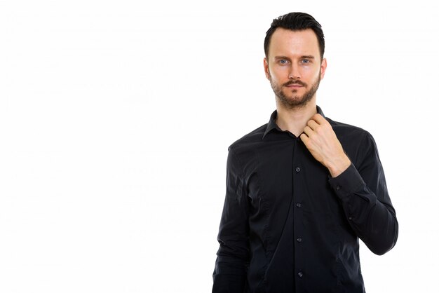 Portrait Of Handsome Man on white