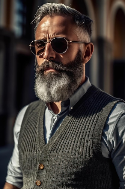 Photo portrait of a handsome man with a shirt