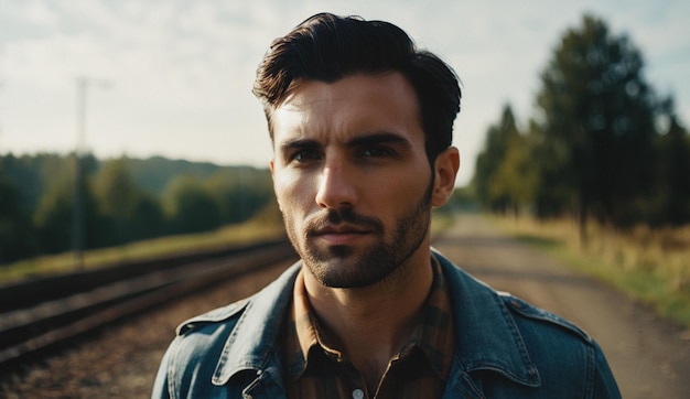 portrait of handsome man young man portrait closeup pose handsome face