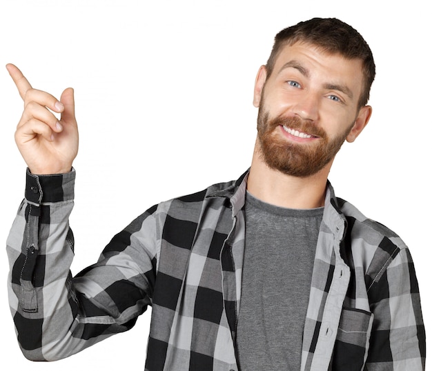 Portrait Of Handsome Mature Man Pointing