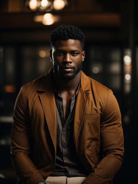 Portrait of a Handsome Stylish Black Man