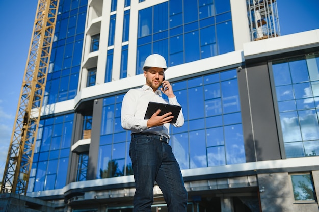 Portrait of an handsome young architect