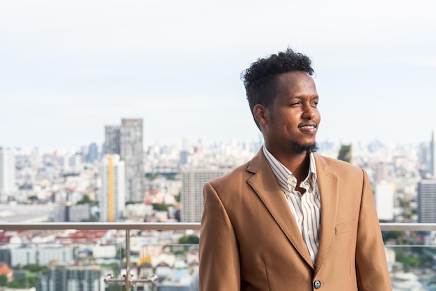 Portrait of handsome young black man