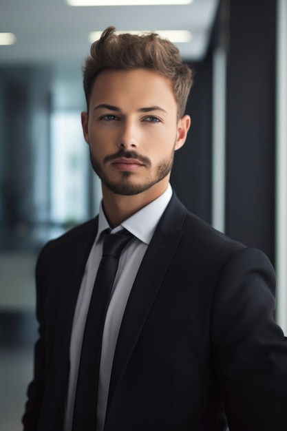 Portrait of a handsome young businessman standing in the office