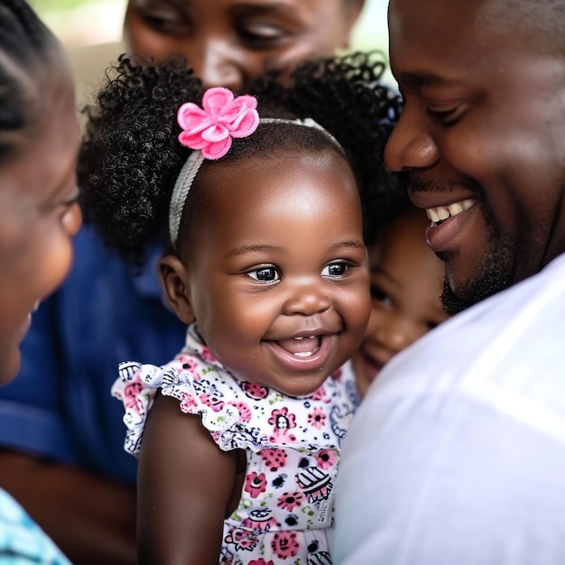 Portrait of a happy african american family looking at camera