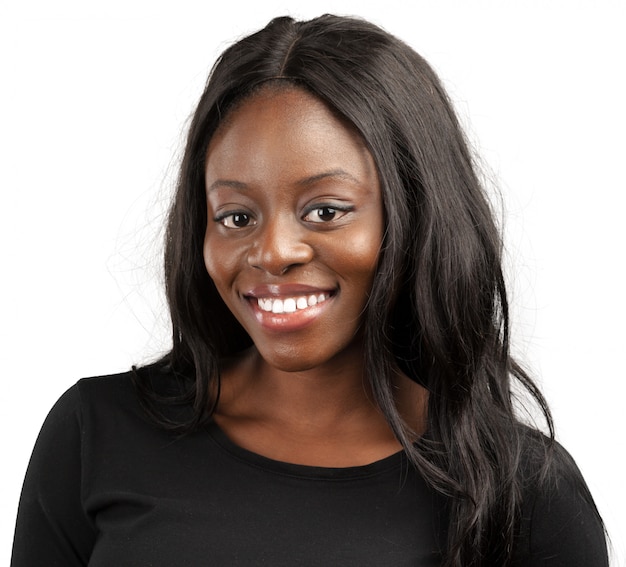 Portrait of happy african american woman