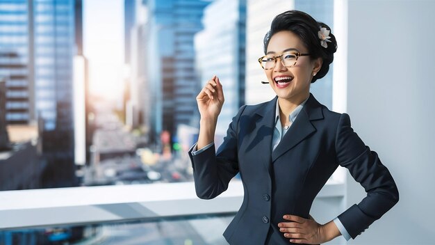 Portrait of a happy asian businesswoman