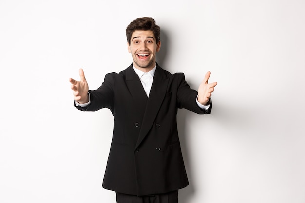 Portrait of happy attractive man in suit