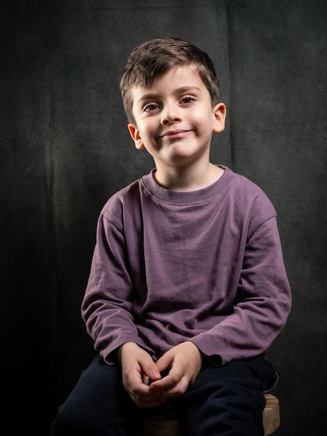 Portrait of a happy boy indoor photo