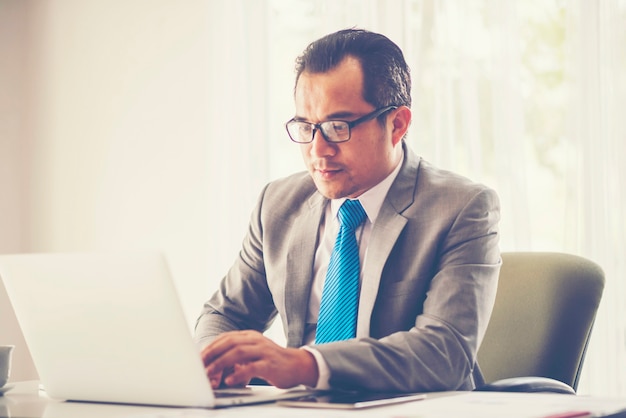 Portrait of happy businessman