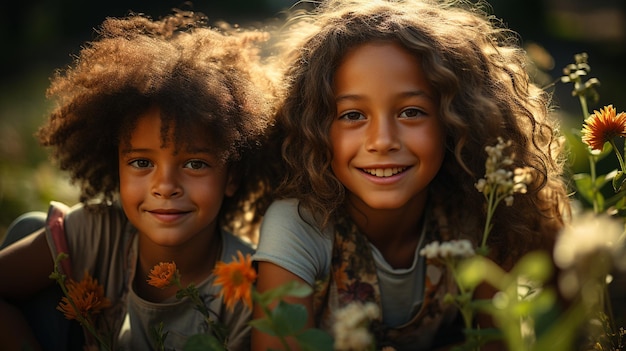 Portrait of happy childs.