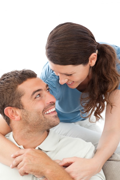 Portrait of a happy couple relaxing together