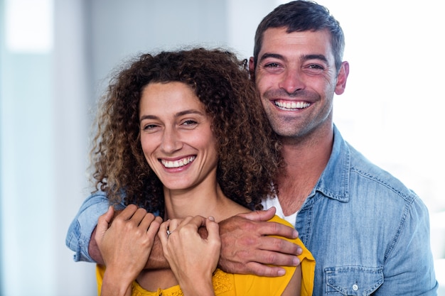 Portrait of happy couple smiling