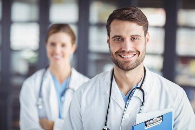 Portrait of happy doctors 