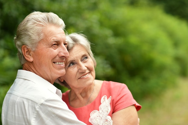 Portrait of a happy elder couple in summer