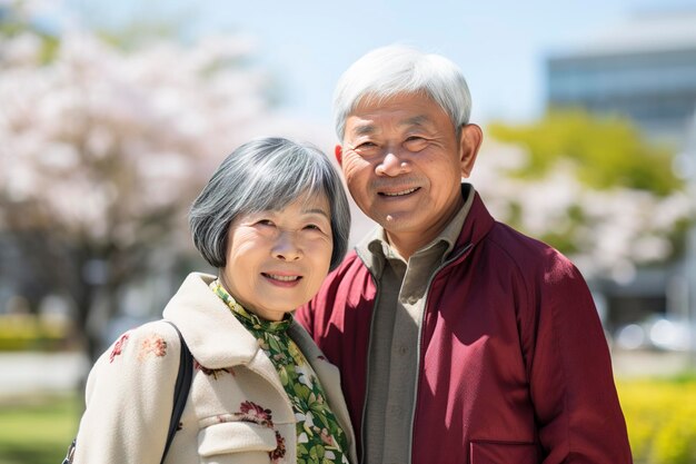 幸せな老夫婦の肖像画