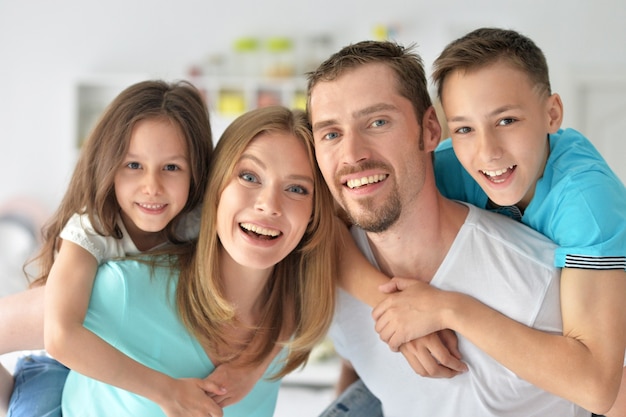 Portrait of a happy family, close up