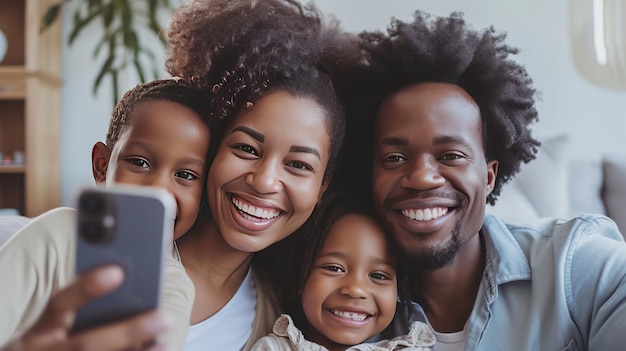 Photo portrait of a happy family multiracial on gathering ai generated image