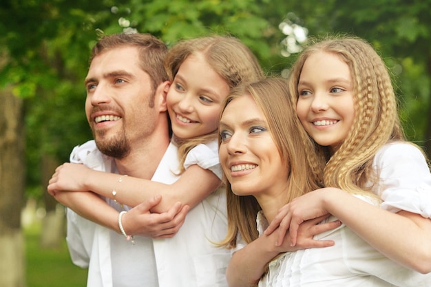 Portrait of a happy family at park