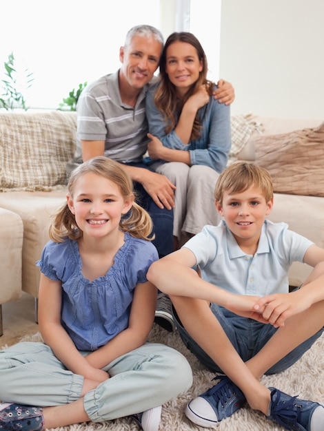 Portrait of a happy family posing