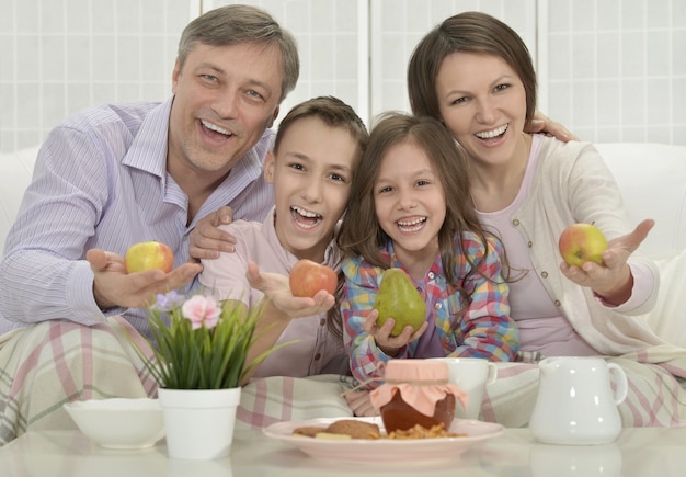 Portrait of a Happy family in a room