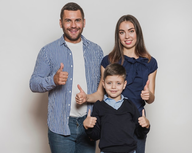 Portrait of happy family together