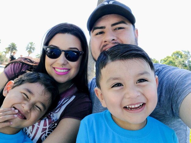 Portrait of happy familyl smiling