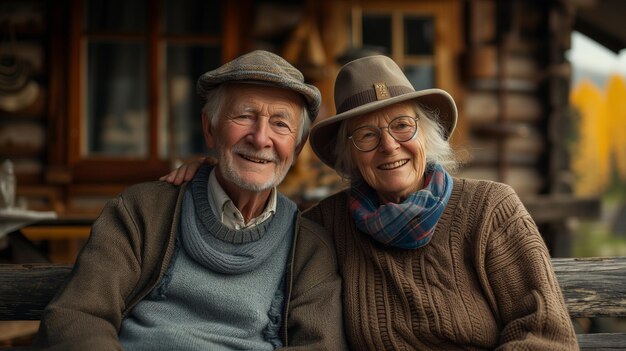 portrait of happy grandparents