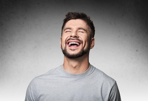 Portrait of a happy Laughing young man