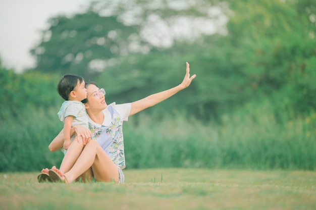 Portrait of happy loving mother