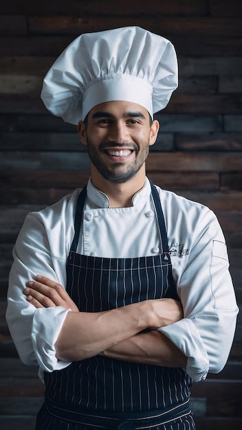 Portrait of a happy male chef dressed in uniform