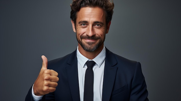 portrait of happy mature businessman in suit