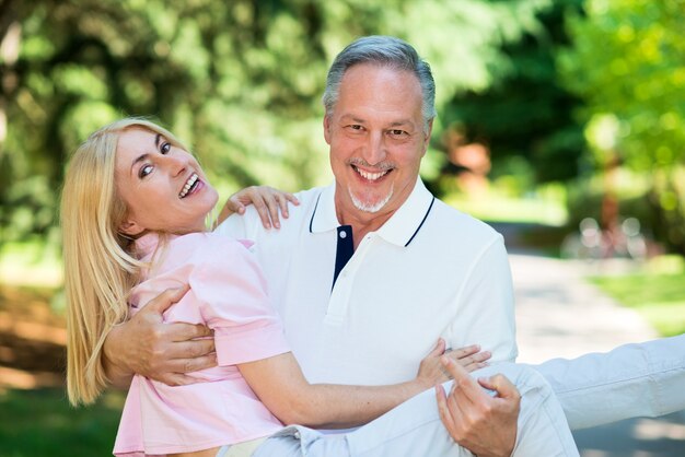 Portrait of an happy mature couple having fun