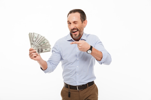 Portrait of a happy mature man dressed in shirt