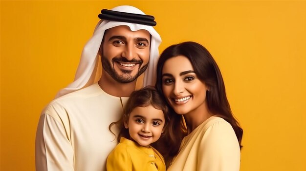 Portrait of happy middle eastern family