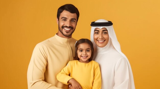 Portrait of happy middle eastern family