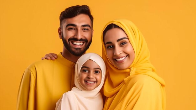 Portrait of happy middle eastern family