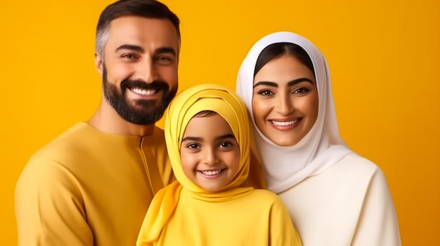 портрет счастливой ближневосточной семьи