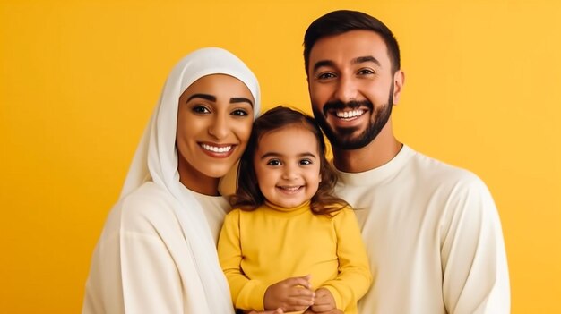 Portrait of happy middle eastern family