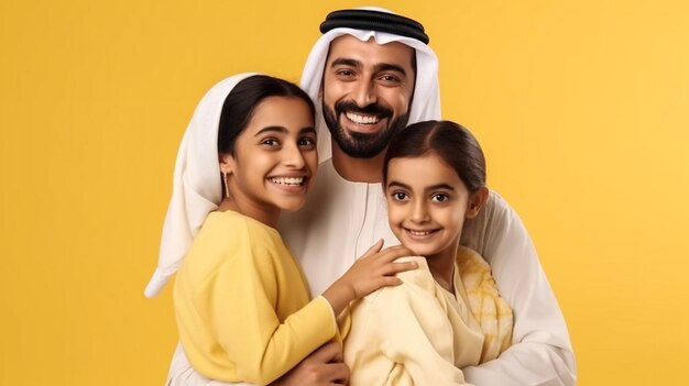 Portrait of happy middle eastern family