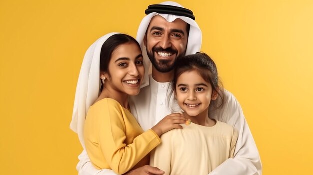Portrait of happy middle eastern family