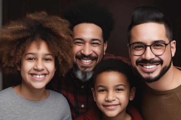 Portrait of a happy mixed race family