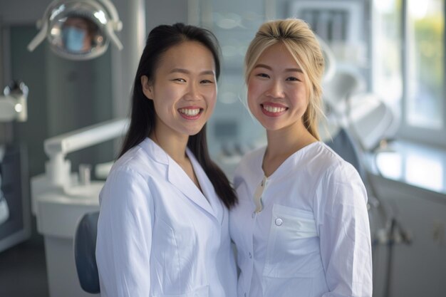 Photo portrait of happy multi ethnic business couple posing to camera