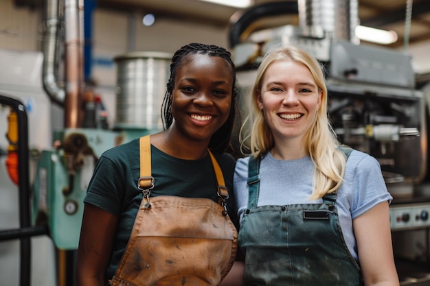 Portrait of happy multi ethnic business couple posing to camera