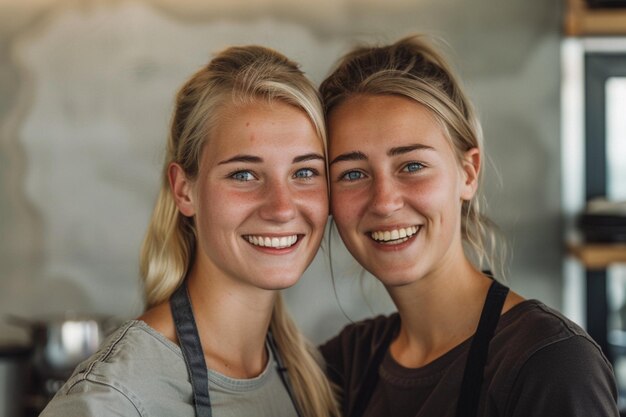 Photo portrait of happy multi ethnic business couple posing to camera