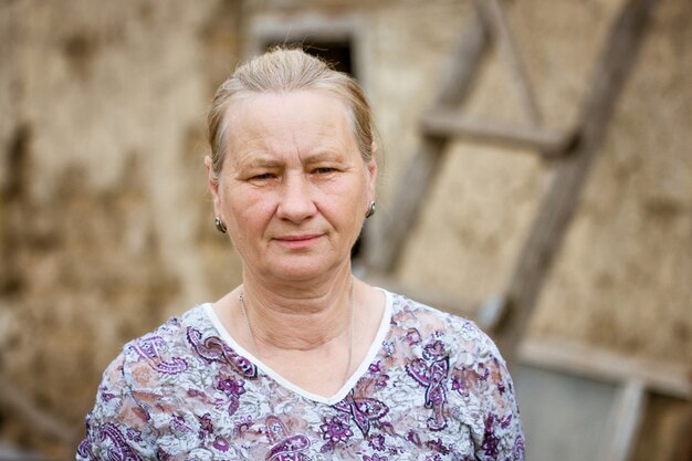 Portrait of a happy old woman