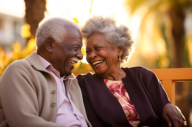 Portrait happy older couple smiling together