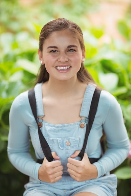 Portrait of happy schoolgirl