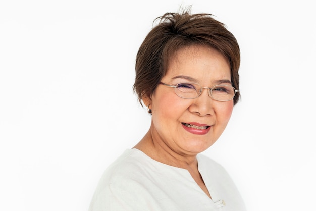 Portrait of a happy senior Asian woman