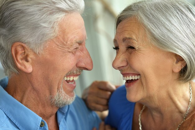 Portrait of a happy senior couple at home